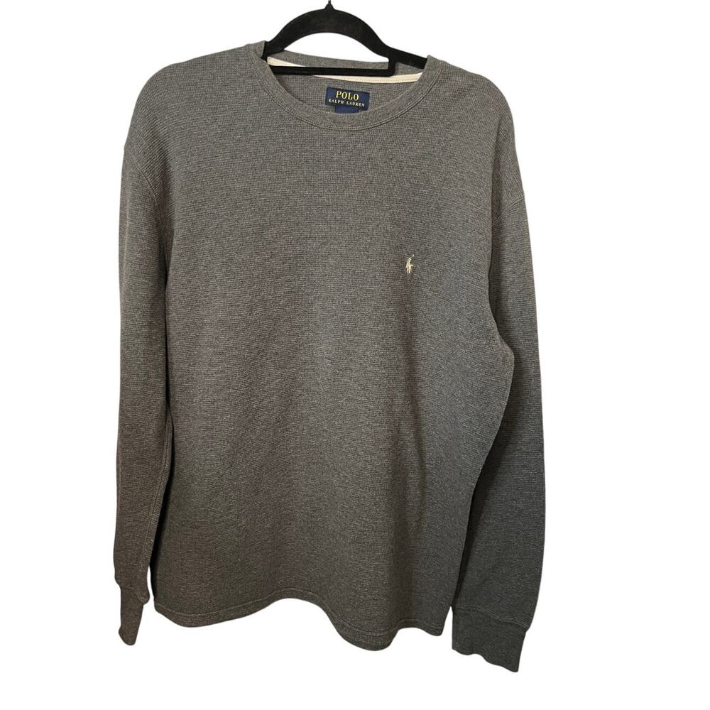 Polo Ralph Lauren Men's 2XL Long Sleeve Waffle Knit Crewneck Gray